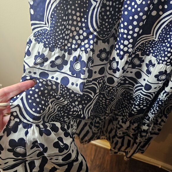 Trina Turk Maxi Dress Womens Small Off Shoulder Floral Vacation Cruise Organic - Picture 10 of 14